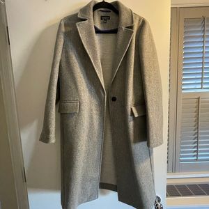 Topshop Long Grey Pea coat Size 8
